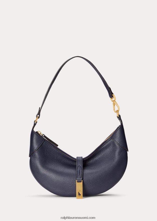 Ralph Lauren naiset Polo id nahkainen mini olkalaukku 0Z24ZR5132 keskiyön laivasto