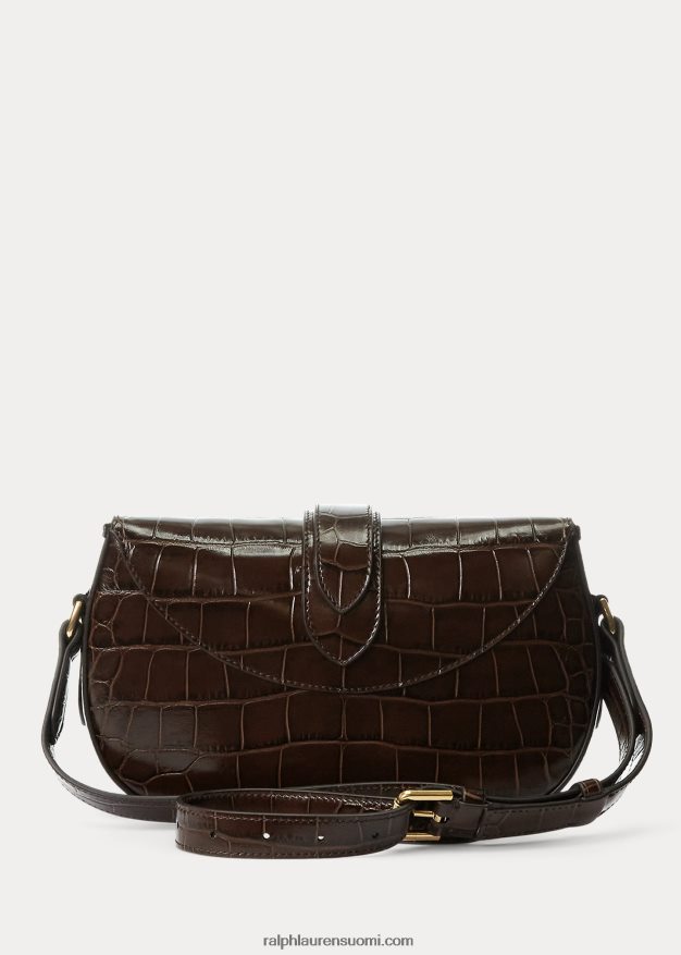 Ralph Lauren naiset alligaattori welington olkalaukku 0Z24ZR5282 tumman ruskea