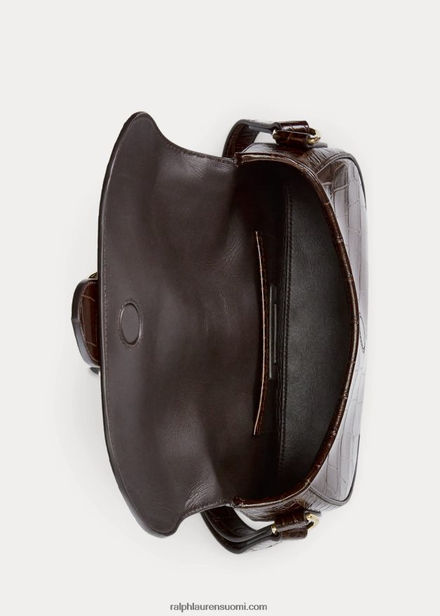 Ralph Lauren naiset alligaattori welington olkalaukku 0Z24ZR5282 tumman ruskea