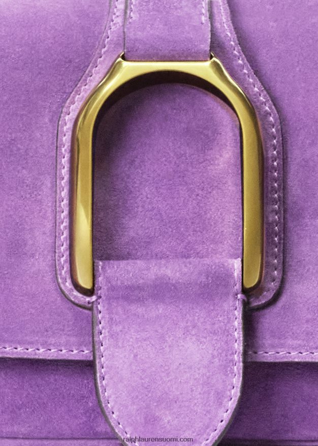 Ralph Lauren naiset calf-mohka welington-olkalaukku 0Z24ZR5281 liila