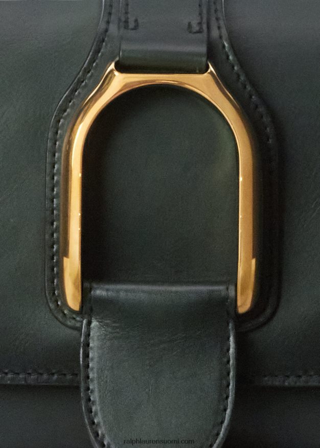 Ralph Lauren naiset kiillotettu welington-olkalaukku 0Z24ZR5284 kilpa-vihreä