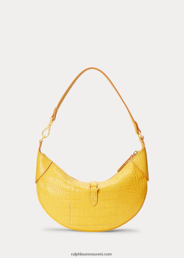 Ralph Lauren naiset kohokuvioitu polo id mini olkalaukku 0Z24ZR5137 sinappi