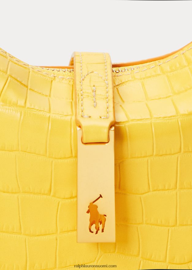 Ralph Lauren naiset kohokuvioitu polo id mini olkalaukku 0Z24ZR5137 sinappi