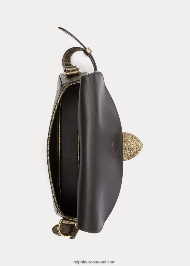 Ralph Lauren naiset metallinen vasikanahkainen welington-olkalaukku 0Z24ZR5271 pronssi