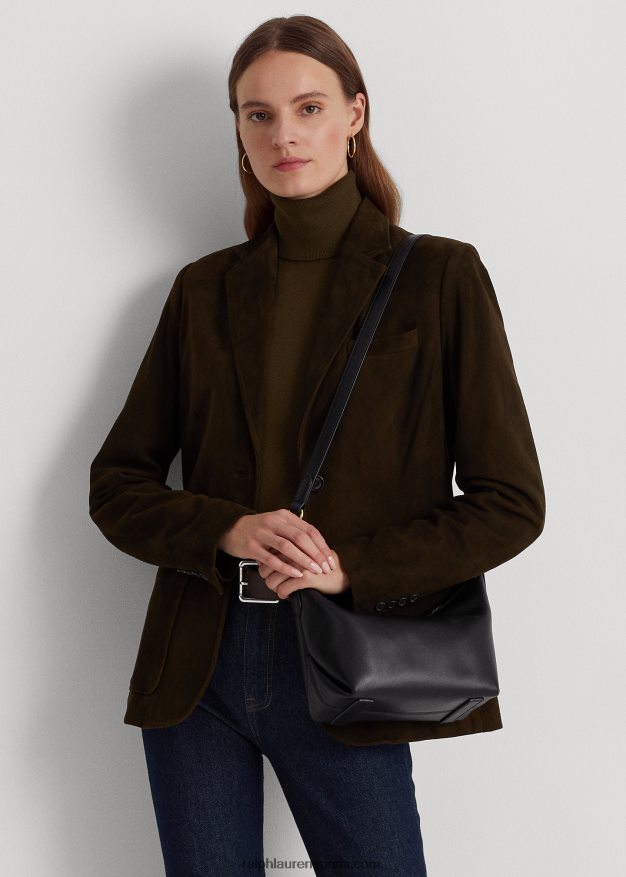 Ralph Lauren naiset nahkainen pieni kassie-olkalaukku 0Z24ZR5388 musta