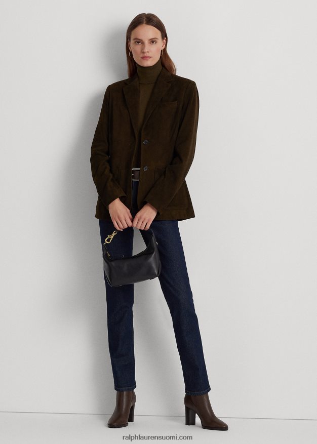 Ralph Lauren naiset nahkainen pieni kassie-olkalaukku 0Z24ZR5388 musta