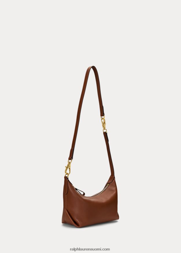 Ralph Lauren naiset nahkainen pieni kassie-olkalaukku 0Z24ZR5389 rusketus