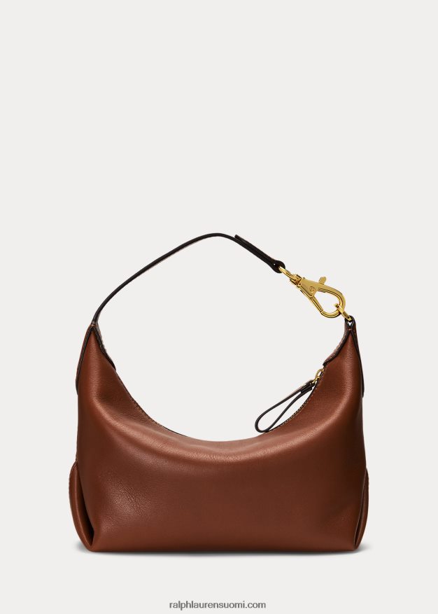 Ralph Lauren naiset nahkainen pieni kassie-olkalaukku 0Z24ZR5389 rusketus