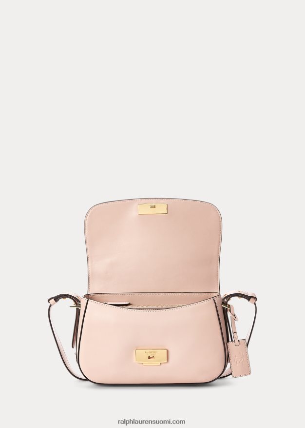 Ralph Lauren naiset nahkainen pieni maddy-olkalaukku 0Z24ZR5155 vaalea pinkki