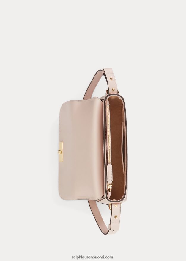 Ralph Lauren naiset nahkainen pieni maddy-olkalaukku 0Z24ZR5155 vaalea pinkki