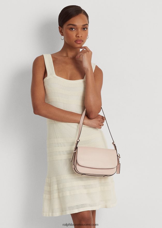 Ralph Lauren naiset nahkainen pieni maddy-olkalaukku 0Z24ZR5155 vaalea pinkki