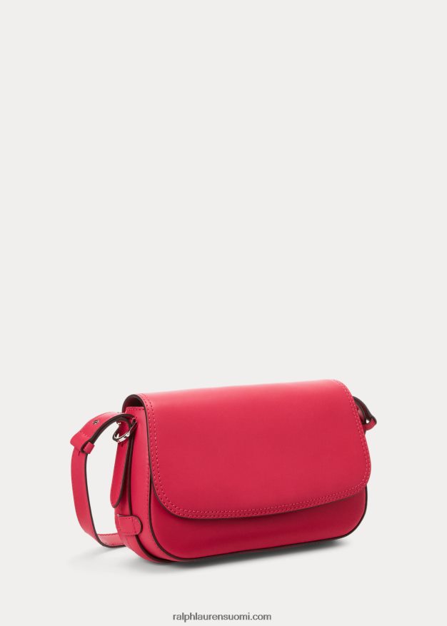 Ralph Lauren naiset nahkainen pieni maddy-olkalaukku 0Z24ZR5158 urheilu pinkki