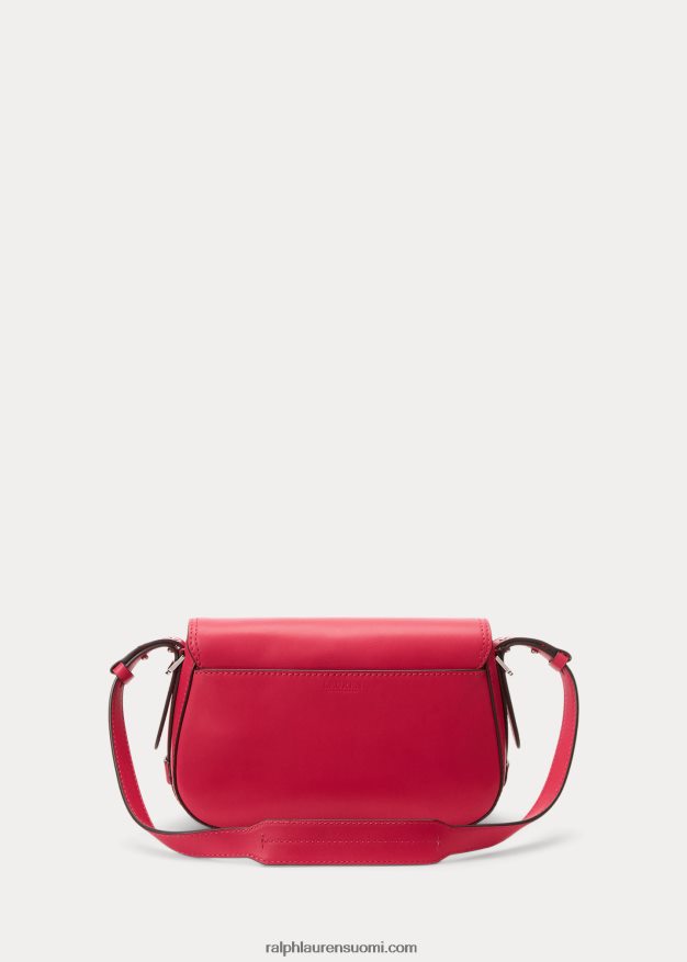 Ralph Lauren naiset nahkainen pieni maddy-olkalaukku 0Z24ZR5158 urheilu pinkki