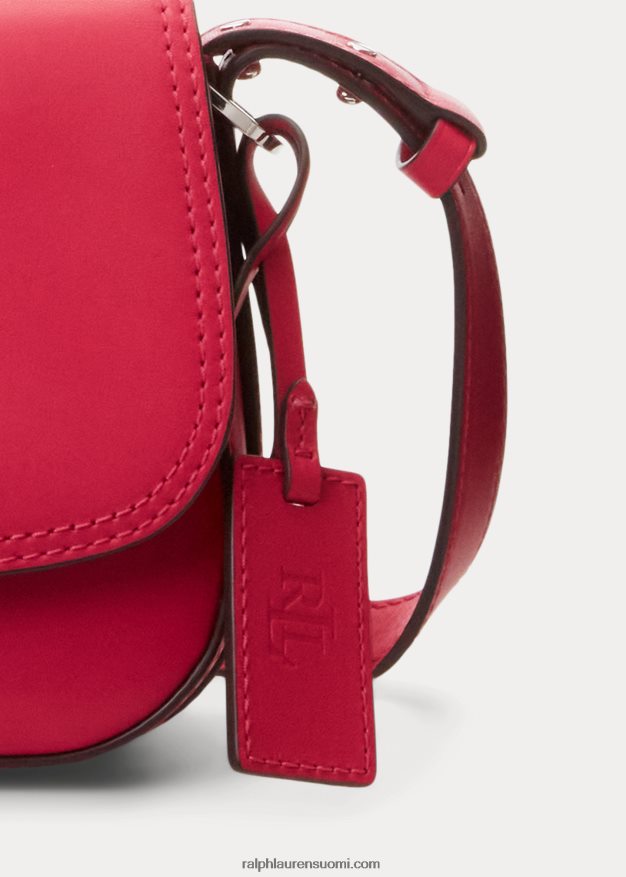 Ralph Lauren naiset nahkainen pieni maddy-olkalaukku 0Z24ZR5158 urheilu pinkki