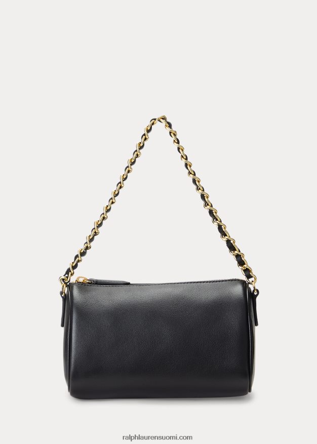Ralph Lauren naiset nappanahkainen pieni emelia olkalaukku 0Z24ZR5435 musta