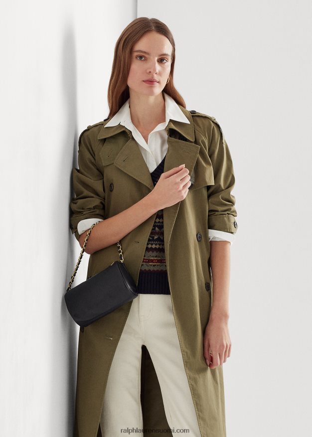 Ralph Lauren naiset nappanahkainen pieni emelia olkalaukku 0Z24ZR5435 musta