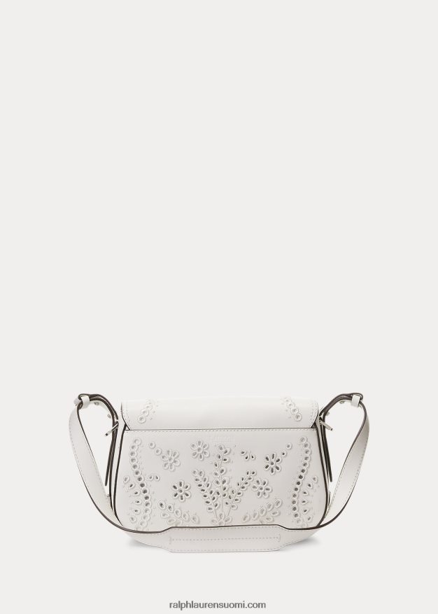 Ralph Lauren naiset silmukkanahkainen pieni maddy-olkalaukku 0Z24ZR5159 valkoinen