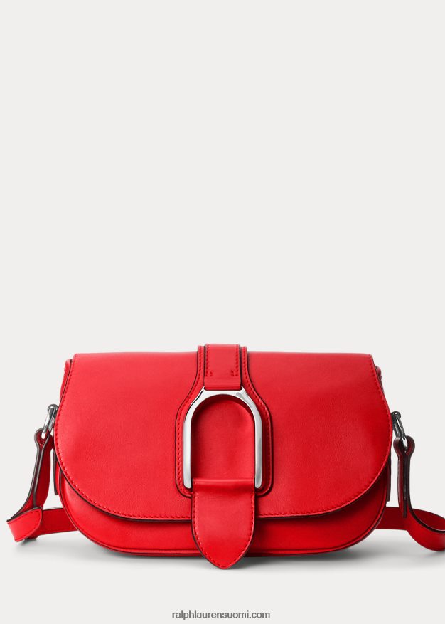 Ralph Lauren naiset vasikanahkainen welington-olkalaukku 0Z24ZR5275 unikon punainen