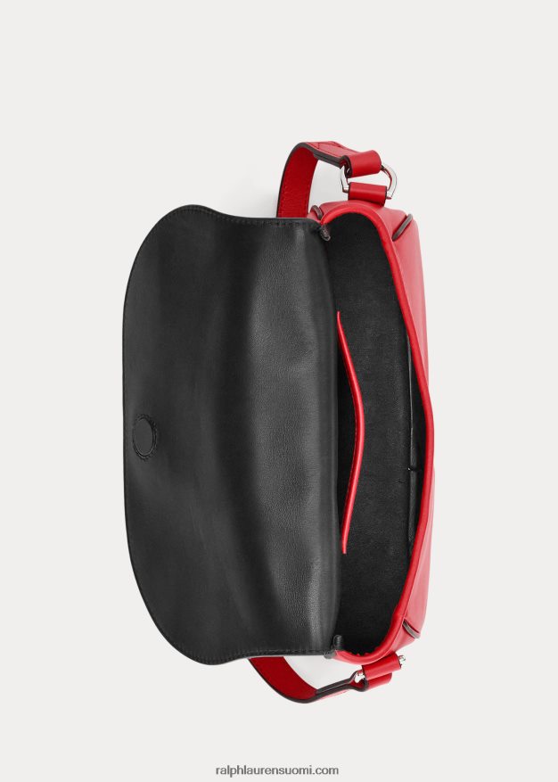 Ralph Lauren naiset vasikanahkainen welington-olkalaukku 0Z24ZR5275 unikon punainen
