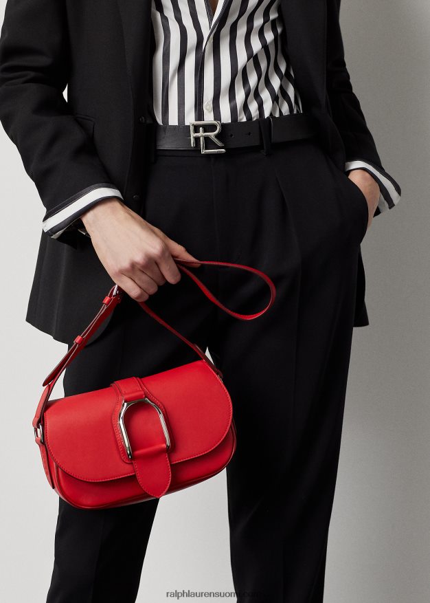Ralph Lauren naiset vasikanahkainen welington-olkalaukku 0Z24ZR5275 unikon punainen