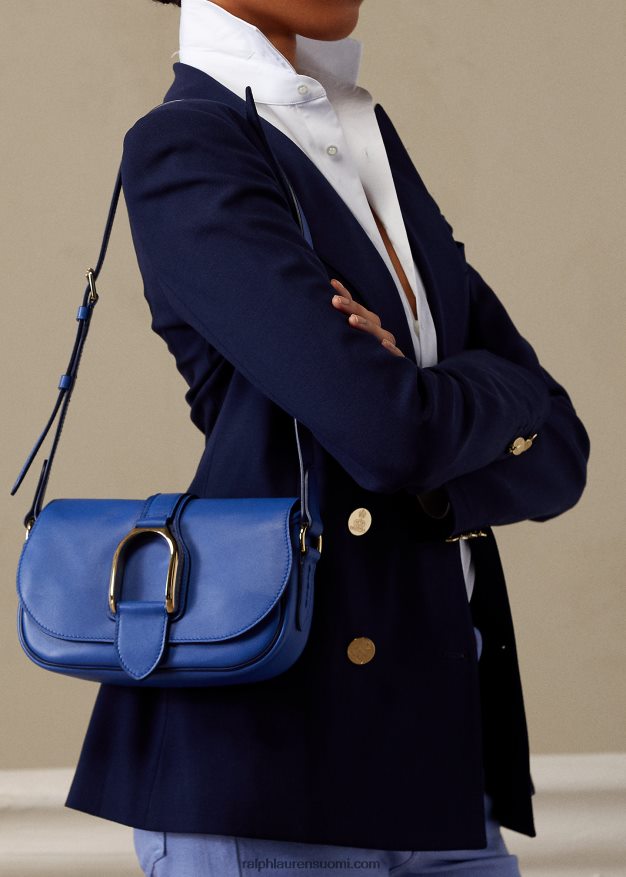 Ralph Lauren naiset vasikanahkainen welington-olkalaukku 0Z24ZR5277 keskisininen