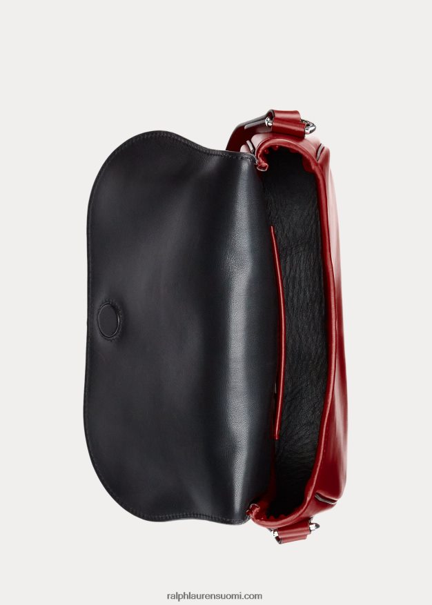 Ralph Lauren naiset vasikanahkainen welington-olkalaukku 0Z24ZR5278 syvä punainen