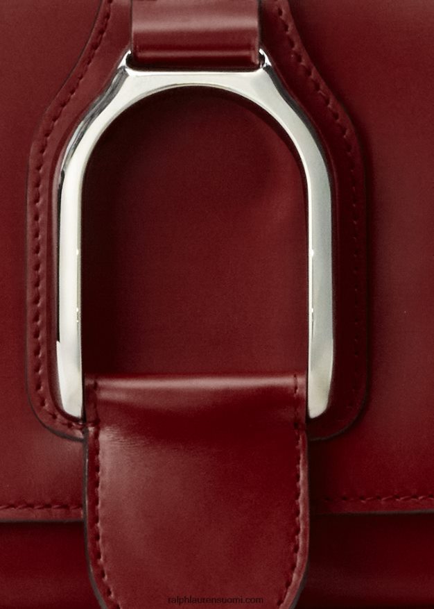 Ralph Lauren naiset vasikanahkainen welington-olkalaukku 0Z24ZR5278 syvä punainen