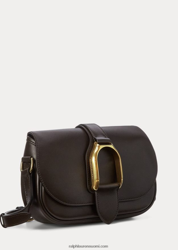 Ralph Lauren naiset vasikanahkainen welington-olkalaukku 0Z24ZR5279 tumman ruskea