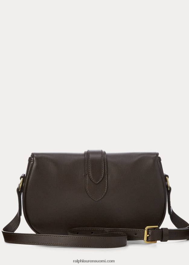 Ralph Lauren naiset vasikanahkainen welington-olkalaukku 0Z24ZR5279 tumman ruskea