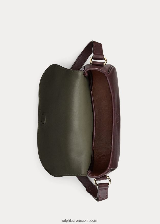Ralph Lauren naiset vasikanahkainen welington-olkalaukku 0Z24ZR5280 bordeaux