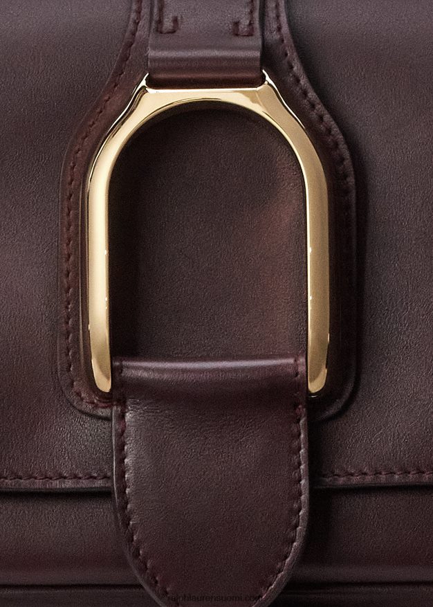 Ralph Lauren naiset vasikanahkainen welington-olkalaukku 0Z24ZR5280 bordeaux