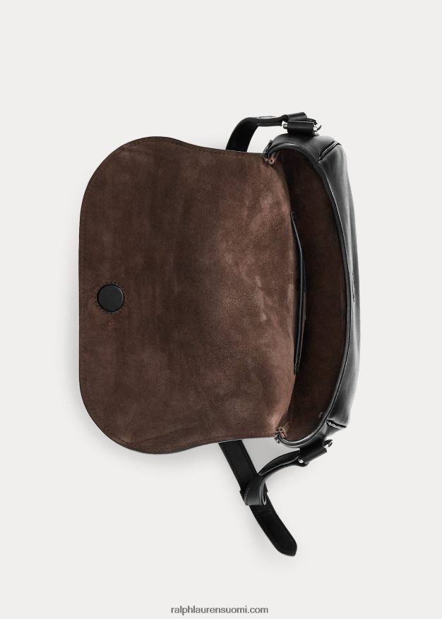 Ralph Lauren naiset vasikanahkainen welington-olkalaukku 0Z24ZR5286 musta