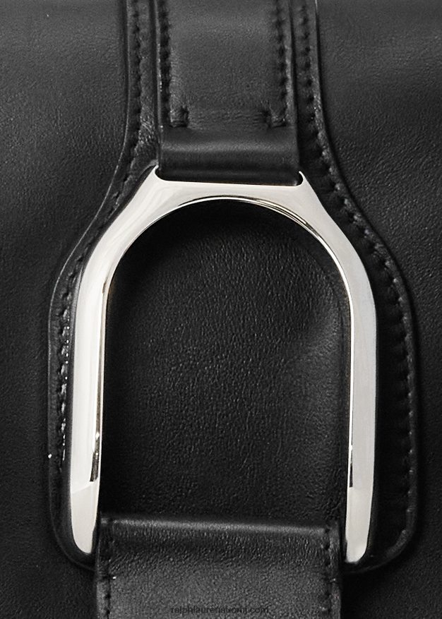 Ralph Lauren naiset vasikanahkainen welington-olkalaukku 0Z24ZR5286 musta