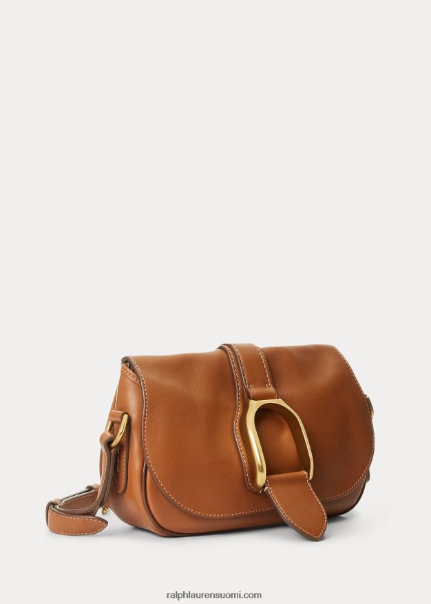 Ralph Lauren naiset vasikanahkainen welington-olkalaukku 0Z24ZR5287 rl kultaa