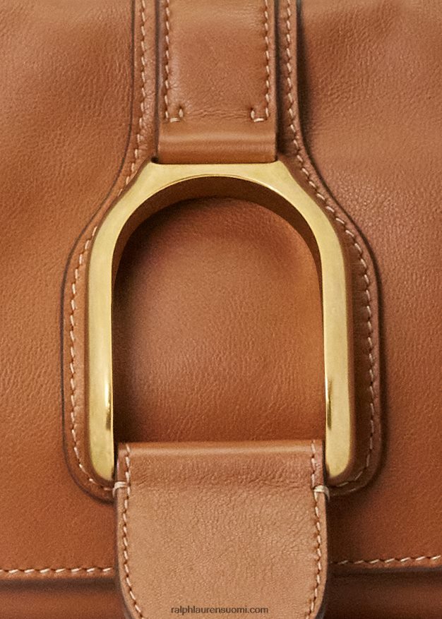Ralph Lauren naiset vasikanahkainen welington-olkalaukku 0Z24ZR5287 rl kultaa