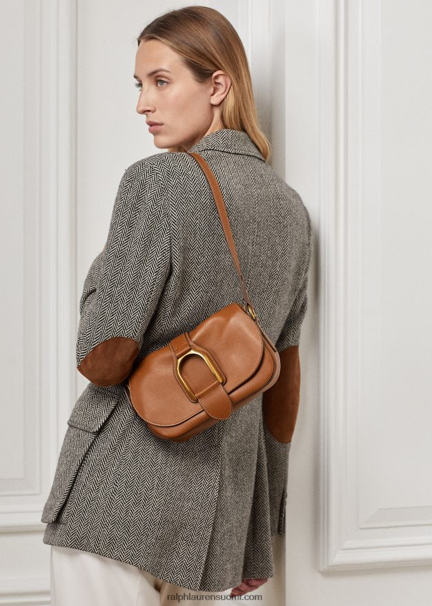 Ralph Lauren naiset vasikanahkainen welington-olkalaukku 0Z24ZR5287 rl kultaa
