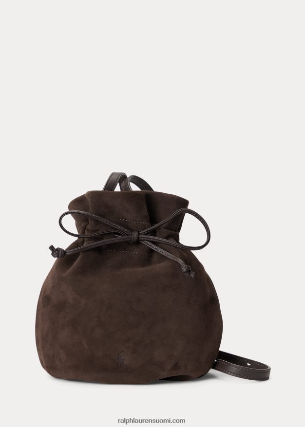 Ralph Lauren naiset mokkanahkainen ponipussi 0Z24ZR5232 tupakka