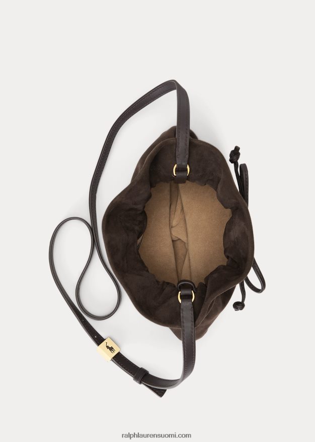 Ralph Lauren naiset mokkanahkainen ponipussi 0Z24ZR5232 tupakka