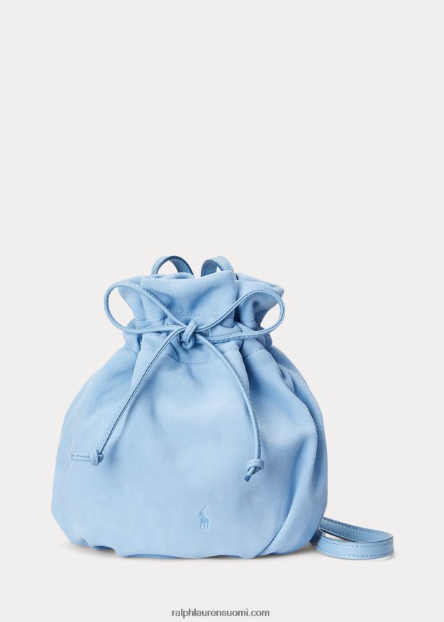 Ralph Lauren naiset mokkanahkainen ponipussi 0Z24ZR5233 puuterinsininen