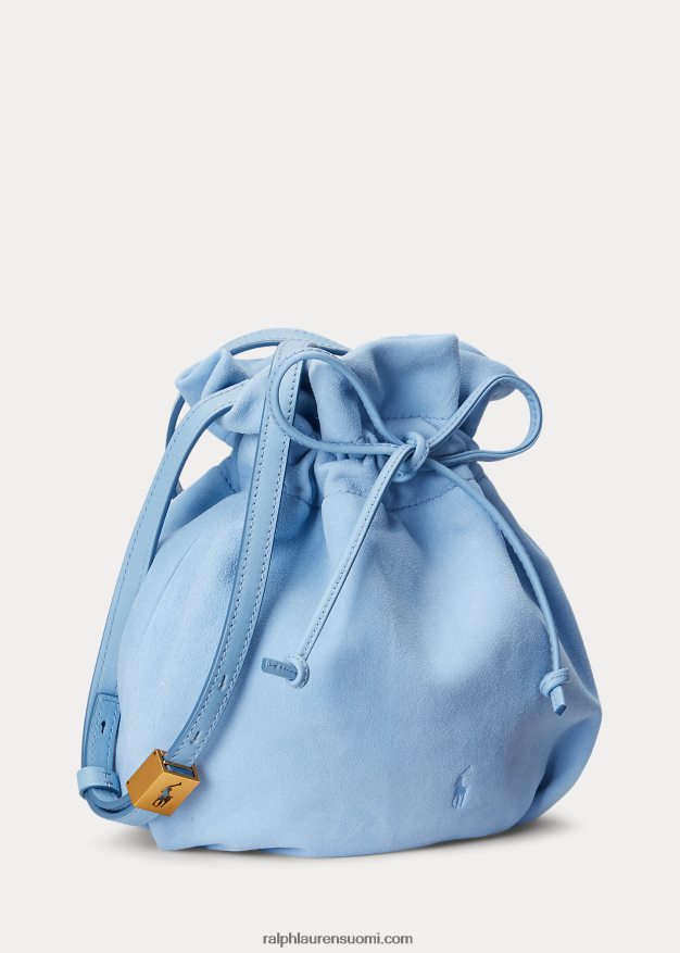 Ralph Lauren naiset mokkanahkainen ponipussi 0Z24ZR5233 puuterinsininen