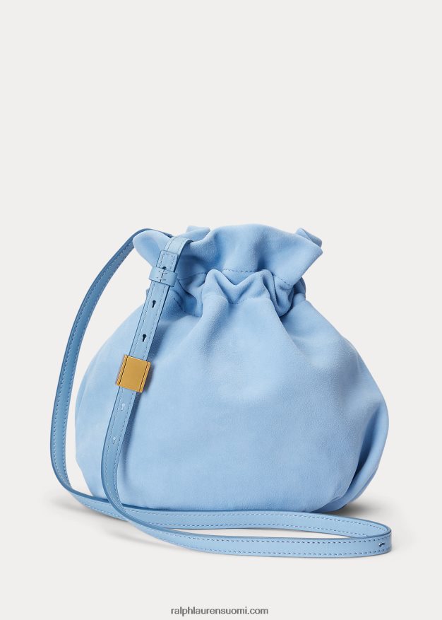 Ralph Lauren naiset mokkanahkainen ponipussi 0Z24ZR5233 puuterinsininen