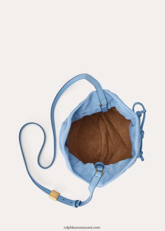 Ralph Lauren naiset mokkanahkainen ponipussi 0Z24ZR5233 puuterinsininen