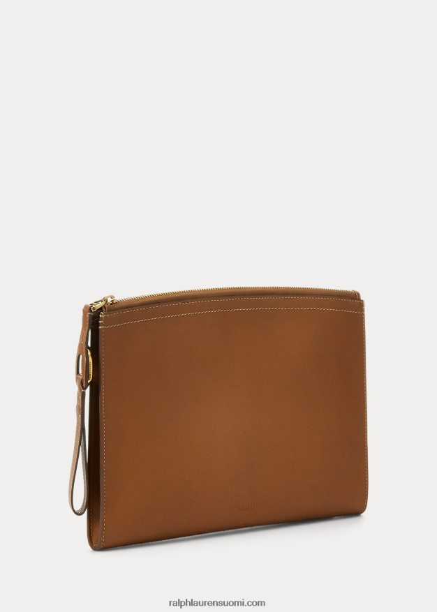 Ralph Lauren naiset vasikanahkainen welington-vetoketjullinen pussi 0Z24ZR5255 rl kultaa