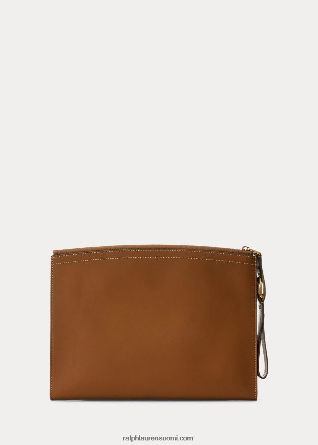 Ralph Lauren naiset vasikanahkainen welington-vetoketjullinen pussi 0Z24ZR5255 rl kultaa