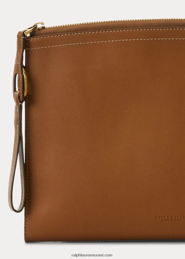 Ralph Lauren naiset vasikanahkainen welington-vetoketjullinen pussi 0Z24ZR5255 rl kultaa