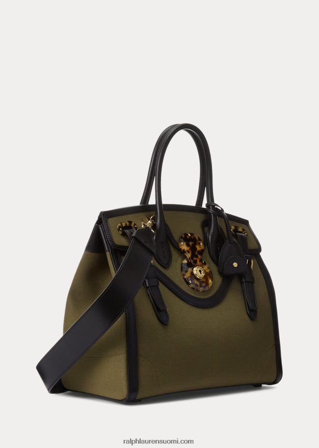 Ralph Lauren naiset kangas & nahka pehmeä ricky 33 0Z24ZR5145 oliivi