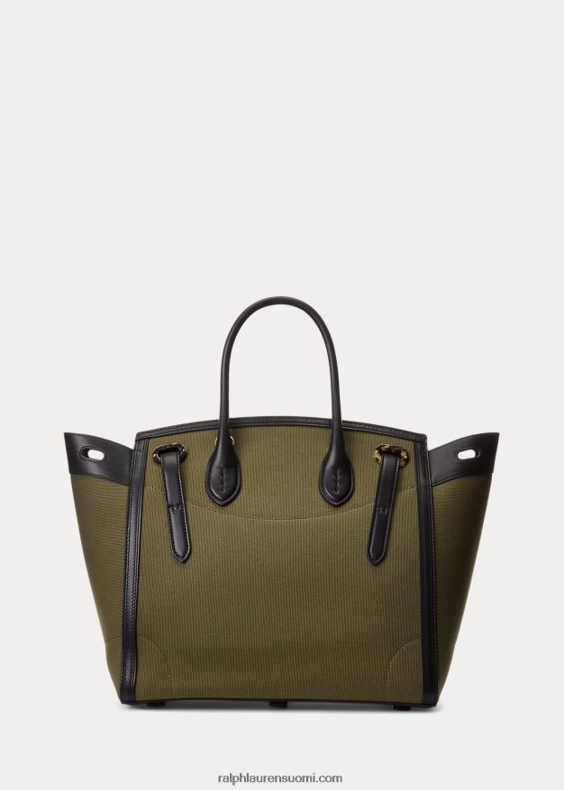 Ralph Lauren naiset kangas & nahka pehmeä ricky 33 0Z24ZR5145 oliivi