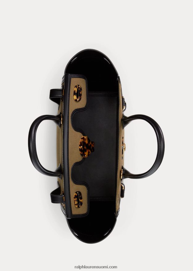 Ralph Lauren naiset kangas & nahka pehmeä ricky 33 0Z24ZR5145 oliivi