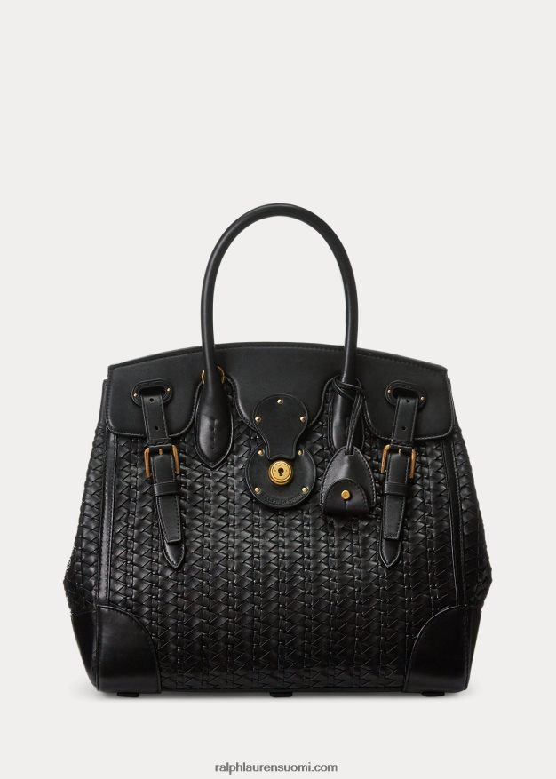 Ralph Lauren naiset kudottu vasikannahka pehmeä ricky 33 0Z24ZR5315 musta