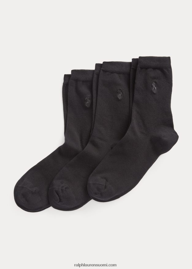 Ralph Lauren naiset crew sukka 3 kpl 0Z24ZR5519 musta
